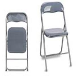 Cadeira de Campismo Acolchoada Cinzento PVC Metal (32 x 90 x 46 cm)