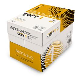 FABRIANO Papel de Cópia para Laser e Jato de Tinta, Copy 1, A4, 80 g/m², Branco, Caixa de 5 Resmas