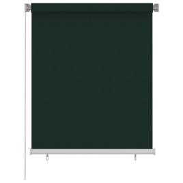 vidaXL Estore de rolo para exterior 120x140 cm PEAD verde-escuro