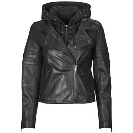 Ikks  Casacos de couro/imitação couro BS48015-02  Preto Disponível em tamanho para senhora. S,M,L,XL.Mulher > Roupas > Casacos de couro