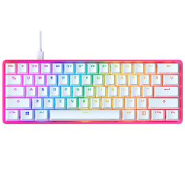 TECLADO MECâNICO HYPERX ALLOY ORIGINS 60% RGB GAMING US HYPERX RED SWITCHES ROSA