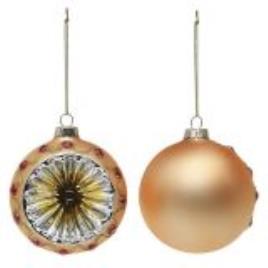 Bolas de Natal 8 cm (2 uds) Cristal Dourado