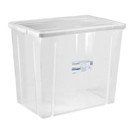 Caixa de Armazenagem com Tampa  80 L Transparente (59 X 39 x 48 cm)