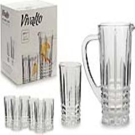 Conjunto de Copos  7 pcs Transparente (250 ml) (16 x 23,5 x 25,5 cm) 6 x (25 cl) / 1 x (1 l)
