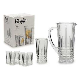 Conjunto de Copos Vivalto 7 pcs Transparente (250 ml) (16 x 23,5 x 25,5 cm) 6 x (25 cl) / 1 x (1 l)