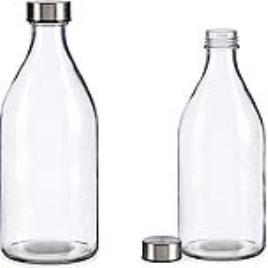 Garrafa de Vidro  Transparente (1000 ml) (1 L) (9,5 x 25,5 x 9,5 cm)