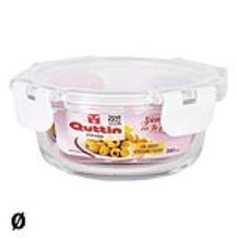 Lancheira Hermética Quttin Redonda Acrílico Transparente - 970 cc - Ø 18,5 x 7,4 cm