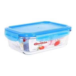 Lancheira Hermética Quttin Retangular Cristal Azul - 1500 cc - 23,2 x 17,7 x 7,7 cm
