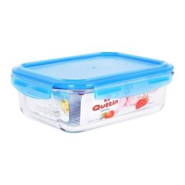 Lancheira Hermética Quttin Retangular Cristal Azul - 1500 cc - 23,2 x 17,7 x 7,7 cm