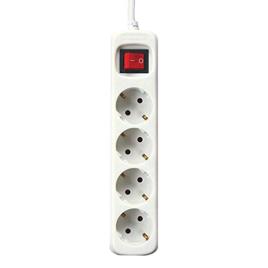 Extensão com 4 tomadas com interruptor Silver Electronics Branco - 1,5 m