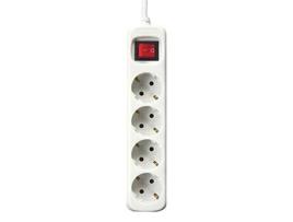 Extensão com 4 tomadas com interruptor  Electronics Branco - 1,5 m