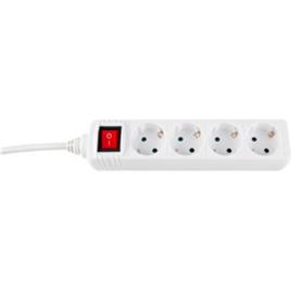 Extensão com 4 tomadas com interruptor  Electronics Branco - 1,5 m