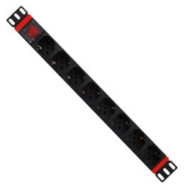 Extensor 19 8 Tomas Schuko com interruptor  N-PDU-C01-08