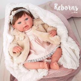 Arias Reborns 45 cm Andrea com Manta e Peluche