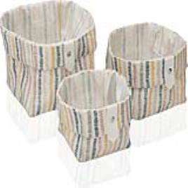 Conjunto de Cestas Corduroy Têxtil Poliéster (3 Peças) (14 x 14 x 14 cm)