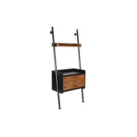 Estantes DKD Home Decor Abeto Natural Preto Metal (67 x 40 x 155 cm)