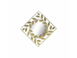 Espelho de parede DKD Home Decor Espelho Dourado Metal Laurel (120 x 2,5 x 120 cm)