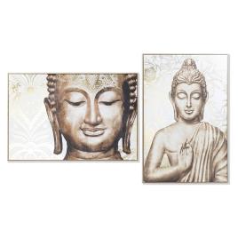 Pintura DKD Home Decor Buda Oriental (83 x 4,5 x 122,5 cm) (2 Unidades)