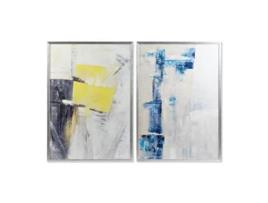 Pintura DKD Home Decor Abstrato (2 Unidades) (70 x 3 x 100 cm)