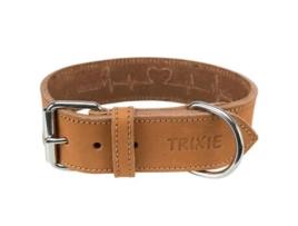 Coleira TRIXIE Rustic Heartbeat em Couro para Cão (Camel - Tamanho: 55 - 65 Cm/40 Mm)