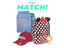 Kit de Fã DISNEY & WARNER BROS Minnie Mouse - Boné e Mochila para Tutores e Casaco de ganga para Cão (Tamanho: XS )