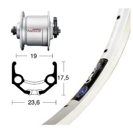 Winora Rigida Zac 19 Qr Dynamo Shimano Dh3n30 Road Front Wheel Branco 9 x 100 mm