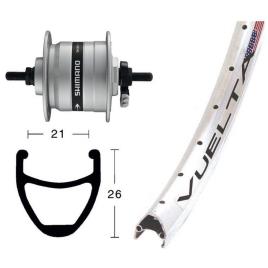 Exal Rodi Airline 1 Dynamo Shimano Dh3000 Front Wheel Branco 9 x 100 mm