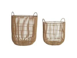 Conjunto de Cestas DKD Home Decor Rotim (40 x 40 x 51,5 cm)