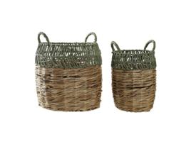 Conjunto de Cestas DKD Home Decor Rotim (33 x 33 x 40 cm)