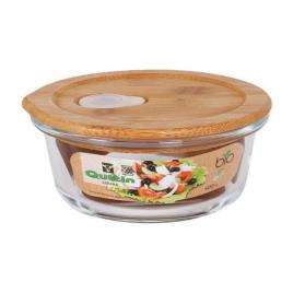 Lancheira Redonda com Tampa  Cristal Bambu - 400 cc
