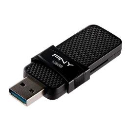 Memória USB PNY Duo-Link Micro USB 3.0 Preto - 128 GB