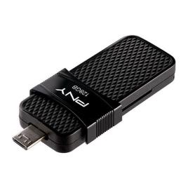 Memória USB PNY Duo-Link Micro USB 3.0 Preto - 128 GB