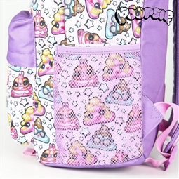 Mochila Escolar Poopsie Branco Lilás