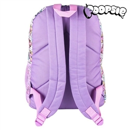 Mochila Escolar Poopsie Branco Lilás
