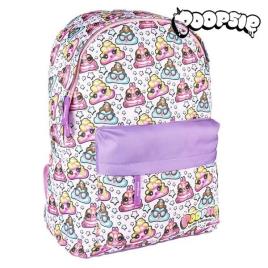 Mochila Escolar Poopsie Branco Lilás