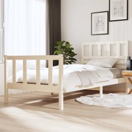vidaXL Estrutura de cama 100x200 cm madeira maciça branco