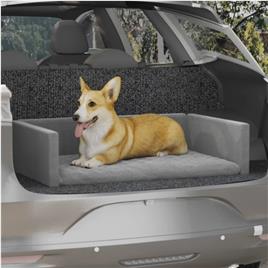vidaXL Cama/ninho bagageira de carro 110x70cm aspeto linho cinza-claro