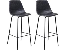 Conjunto de 2 Bancos HAPPY GARDEN Lucien (Cinzento - Polipele - 49 x 42 x 103 cm)