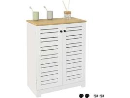 Armário de Pé com 2 Prateleiras e 2 Portas SOBUY (Branco -60X30X82 Cm)