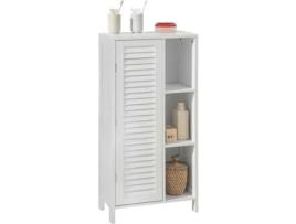 Armário de Chão SOBUY com 1 Porta e 3 Prateleiras (Branco -48X24X96 Cm)