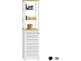 Armário Alto com 5 Prateleiras SOBUY (Branco -40X30X160 Cm)
