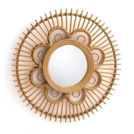 La Redoute Interieurs Espelho redondo, em forma de flor, em rotim, Ø65 cm, Nogu