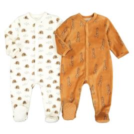 La Redoute Collections Lote de 2 pijamas, em veludo, prematuro-2 anos