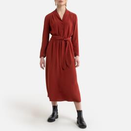 Des Petits Hauts Vestido direito de mangas compridas