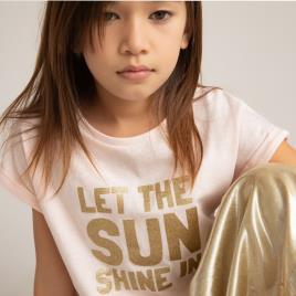 La Redoute Collections T-shirt com mensagem com purpurinas, em algodão bio, 3-12 anos 