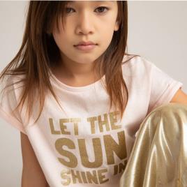 La Redoute Collections T-shirt com mensagem com purpurinas, em algodão bio, 3-12 anos