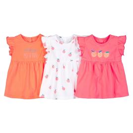 La Redoute Collections Lote de 3 blusas com folhos, em algodão bio, 3 meses-4 anos