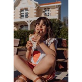 La Redoute Collections Top com folhos, morango estampado, 3-12 anos
