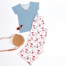 Melissa Brown Pijama de mangas curtas, Peach