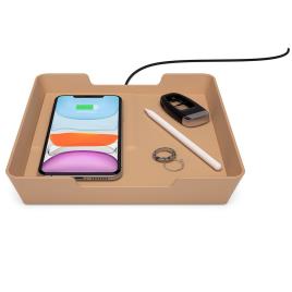 Einova Wireless Charging Valet Tray Beige